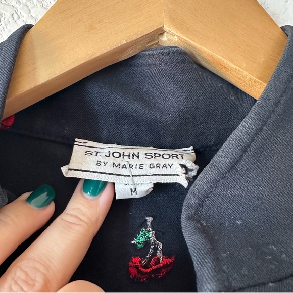 St John Sport Collection by Marie Gray Cherry Zip Jacket - Picture 8 of 8